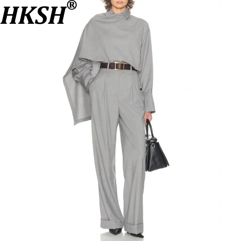 HKSH 2026 Spring Summer New Women Set Asymmetric Solid Color Long Sleeves Top Straight Pants Elegant Fashion Office Lady HK17474
HKSH 2026 Spring Summer New Women Set Asymmetric Solid Color Long Sleeves Top Straight Pants Elegant Fashion Office Lady HK17474