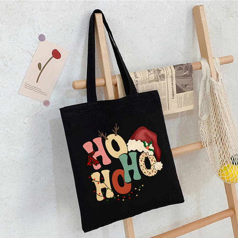 Christmas HO HO HO Pattern Tote Bag Casual Canvas Shoulder Bag Portable Handbag for School Travel Shopping Bags for Women
Christmas HO HO HO Pattern Tote Bag Casual Canvas Shoulder Bag Portable Handbag for School Travel Shopping Bags for Women