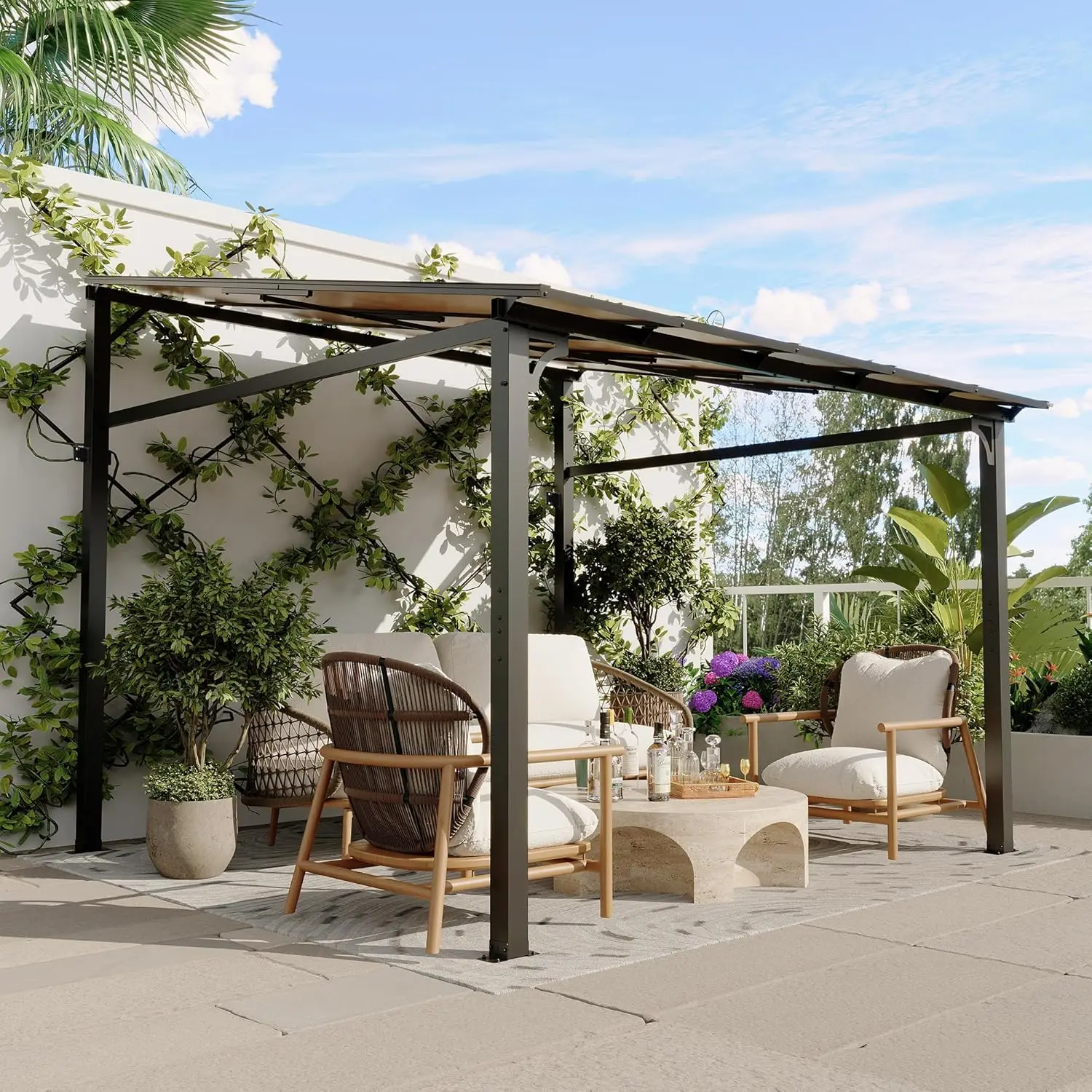 10’ x 10’ Gazebo Pergola Awnings for Patio, Wall Mounted Gazebos Pergola on Clearance with Metal Frame, Lean to Gazebo, Custom
10’ x 10’ Gazebo Pergola Awnings for Patio, Wall Mounted Gazebos Pergola on Clearance with Metal Frame, Lean to Gazebo, Custom