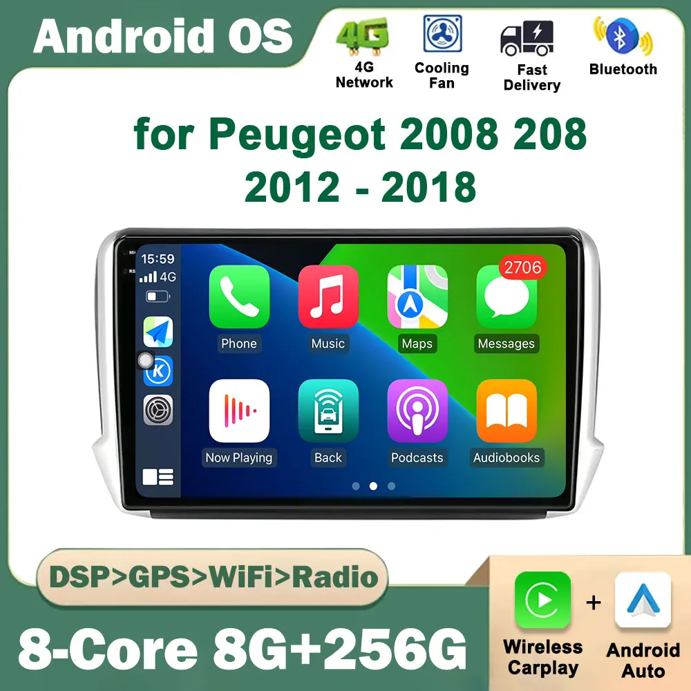 10.1 inch GPS Navigation for Peugeot 2008 208 2012 - 2018 Car Multimedia Radio Video Player Android OS Wireless Carplay BT WiFi
10.1 inch GPS Navigation for Peugeot 2008 208 2012 - 2018 Car Multimedia Radio Video Player Android OS Wireless Carplay BT WiFi
