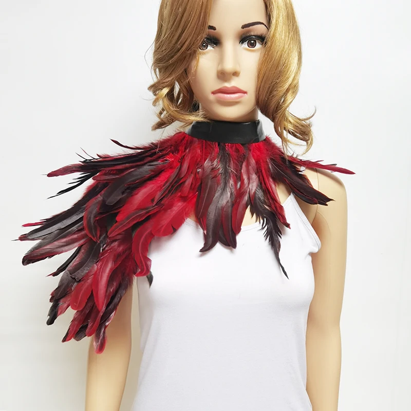 Gothic Punk Scarf Single Shoulder Cape Feather Shawls Shrug Feather Collar Halloween Cosplay Costume Accessories Party Props
Gothic Punk Scarf Single Shoulder Cape Feather Shawls Shrug Feather Collar Halloween Cosplay Costume Accessories Party Props