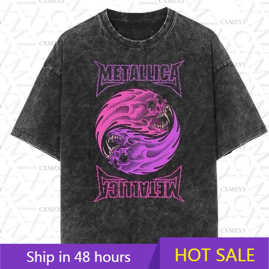 Metal MetallI CAS Band Rock Wash Print Short Sleeve T-Shirt Vintage Loose
Metal MetallI CAS Band Rock Wash Print Short Sleeve T-Shirt Vintage Loose