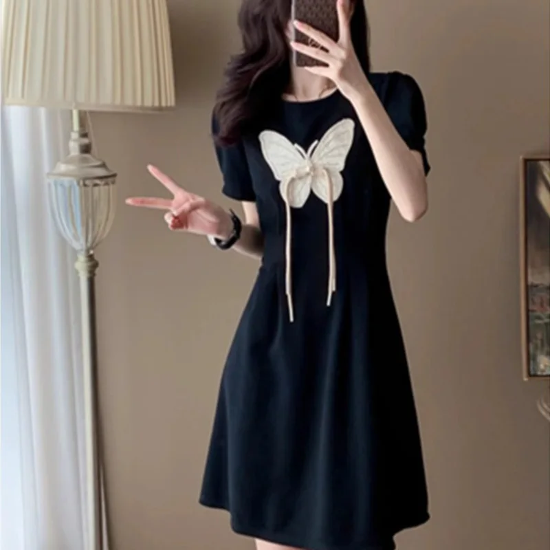 Chinese Style Chic Bow Button High Quality Dresses Summer Loose Casual O-neck Lady Elegant Dress
Chinese Style Chic Bow Button High Quality Dresses Summer Loose Casual O-neck Lady Elegant Dress