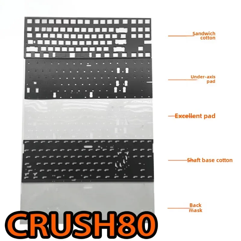 WOB CRUSH80 Dedicated Sound Pack Customization Sandwich Cotton Bottom Cotton IXPE Shaft Under Pad PET Voice Pad for Keyboard
WOB CRUSH80 Dedicated Sound Pack Customization Sandwich Cotton Bottom Cotton IXPE Shaft Under Pad PET Voice Pad for Keyboard