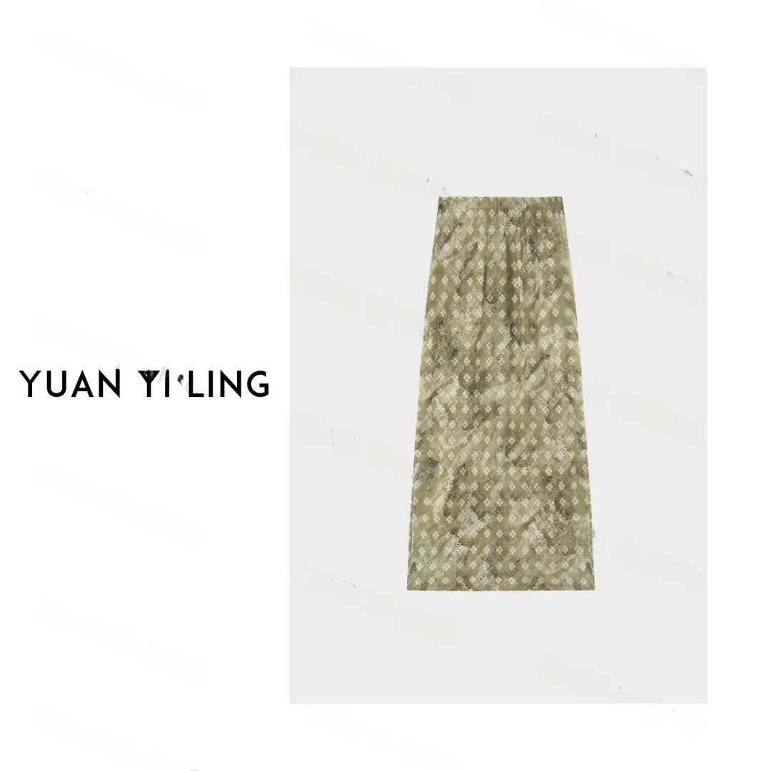 Khaki Print Slimming Midi Skirt Casual Style Spring Summer Fashionable Half-length Skirts for Women by Yuan Yiling
Khaki Print Slimming Midi Skirt Casual Style Spring Summer Fashionable Half-length Skirts for Women by Yuan Yiling