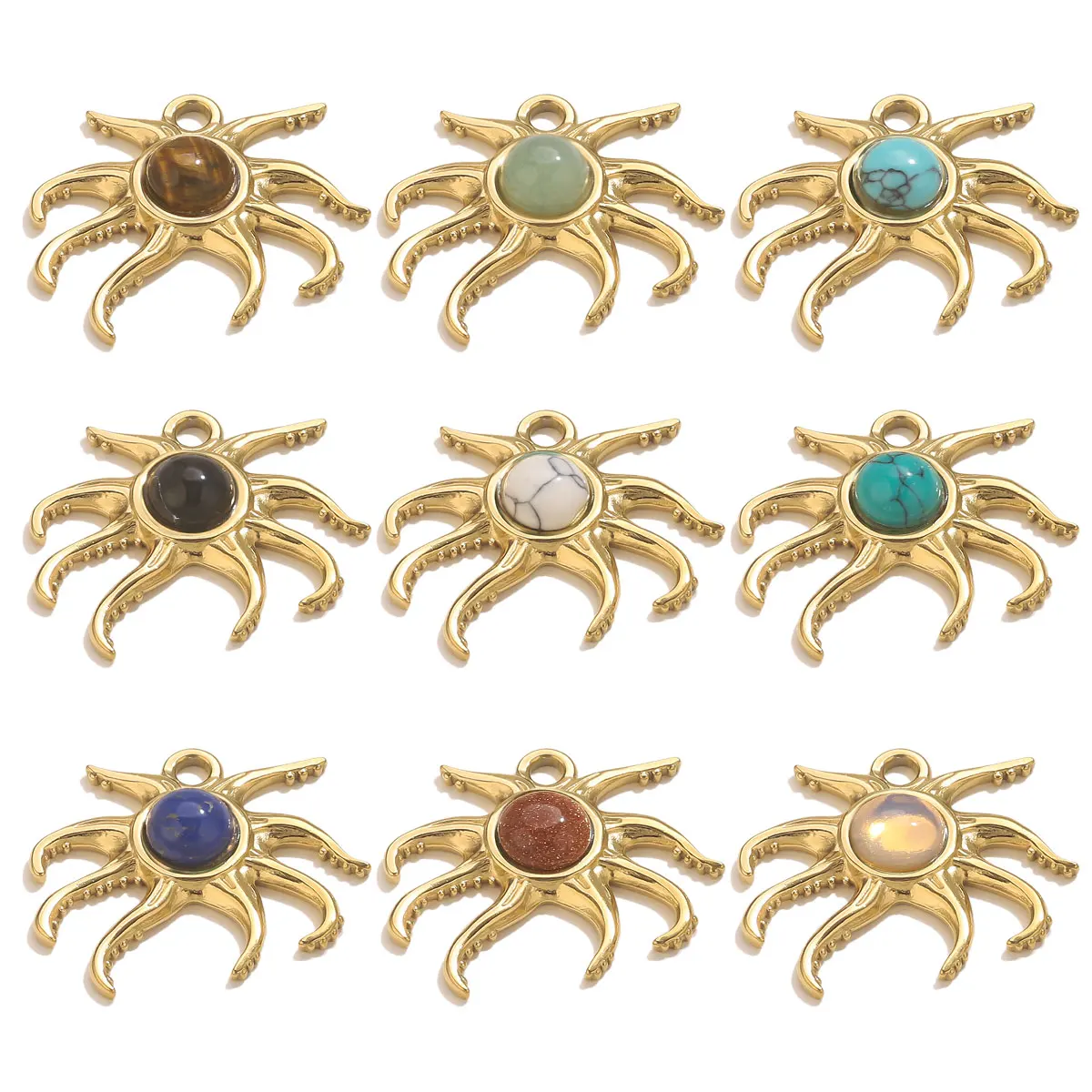 4PCS Stainless Steel Octopus Pendant Set with Natural Gemstones Women's Earrings and Necklaces 18K Gold Jewelry Accessories 2025
4PCS Stainless Steel Octopus Pendant Set with Natural Gemstones Women's Earrings and Necklaces 18K Gold Jewelry Accessories 2025