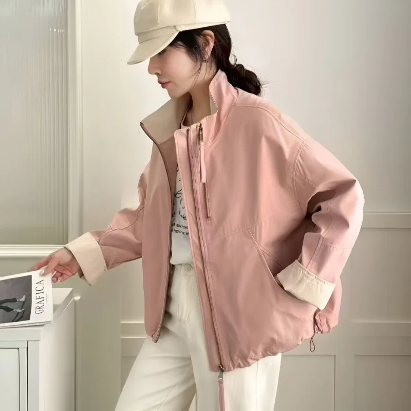 Women's New Style Spliced Stand Collar Zipper Pockets Fashionable Solid Color Casual Loose Versatile Long-sleeved Jacket
Women's New Style Spliced Stand Collar Zipper Pockets Fashionable Solid Color Casual Loose Versatile Long-sleeved Jacket