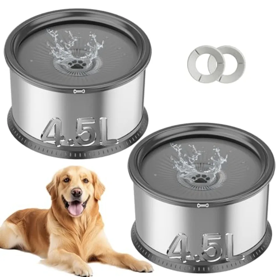 2PCS Dog Water Bowls for Multiple Pets, /152oz No Spill Stainless Steel Slow Drinking Water Bowls with Anti-Slip Mat, Splash Pr
2PCS Dog Water Bowls for Multiple Pets, /152oz No Spill Stainless Steel Slow Drinking Water Bowls with Anti-Slip Mat, Splash Pr