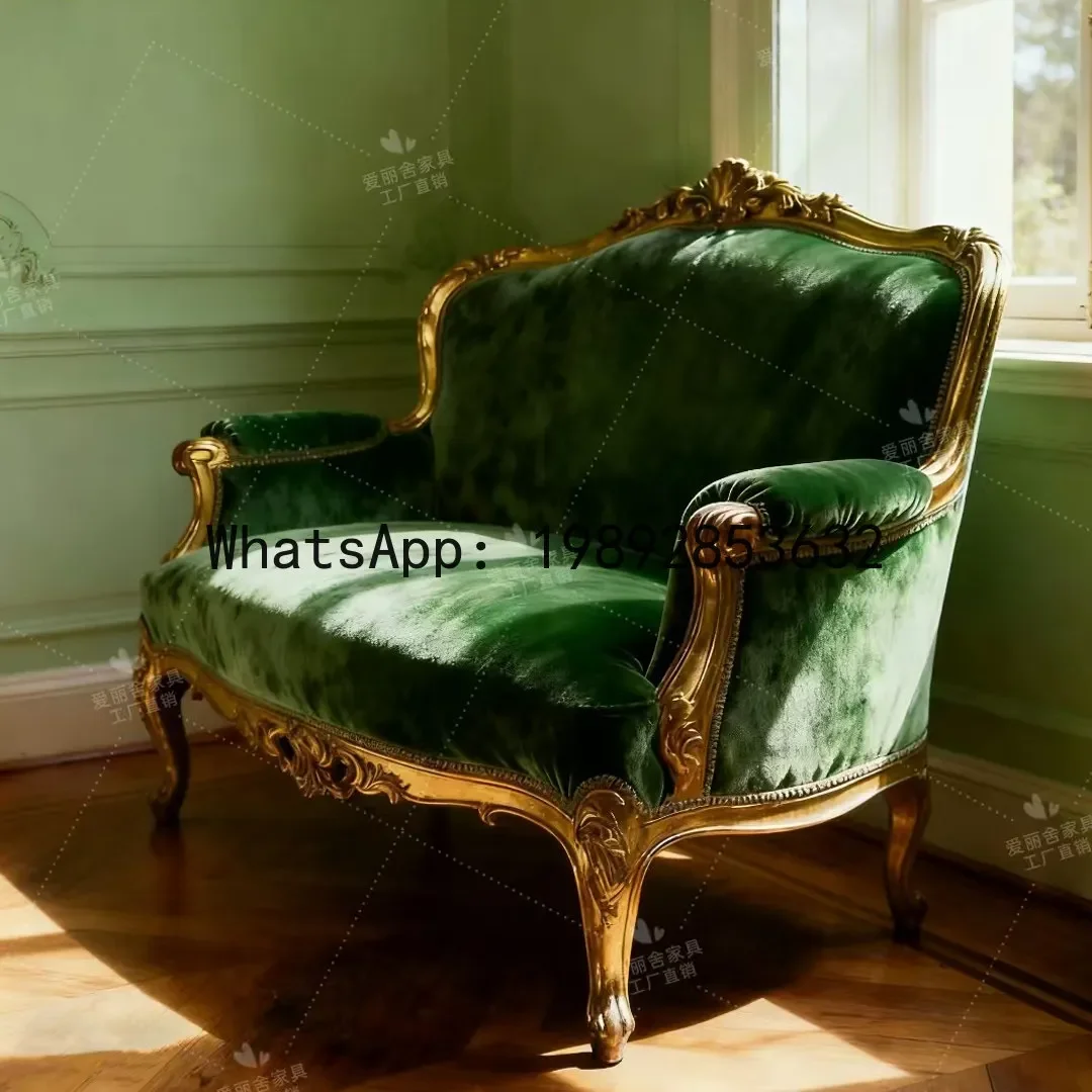 H5.15 retro carved solid wood sofa green velvet fabric single chair living room leisure chair
H5.15 retro carved solid wood sofa green velvet fabric single chair living room leisure chair