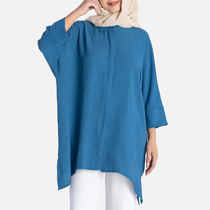 Spring Summer Women's Blouse Fashion Irregular Plus Size Long Shirts Arabic Turkey Tunics Muslim Woman Clothing Islamic Dress
Spring Summer Women's Blouse Fashion Irregular Plus Size Long Shirts Arabic Turkey Tunics Muslim Woman Clothing Islamic Dress