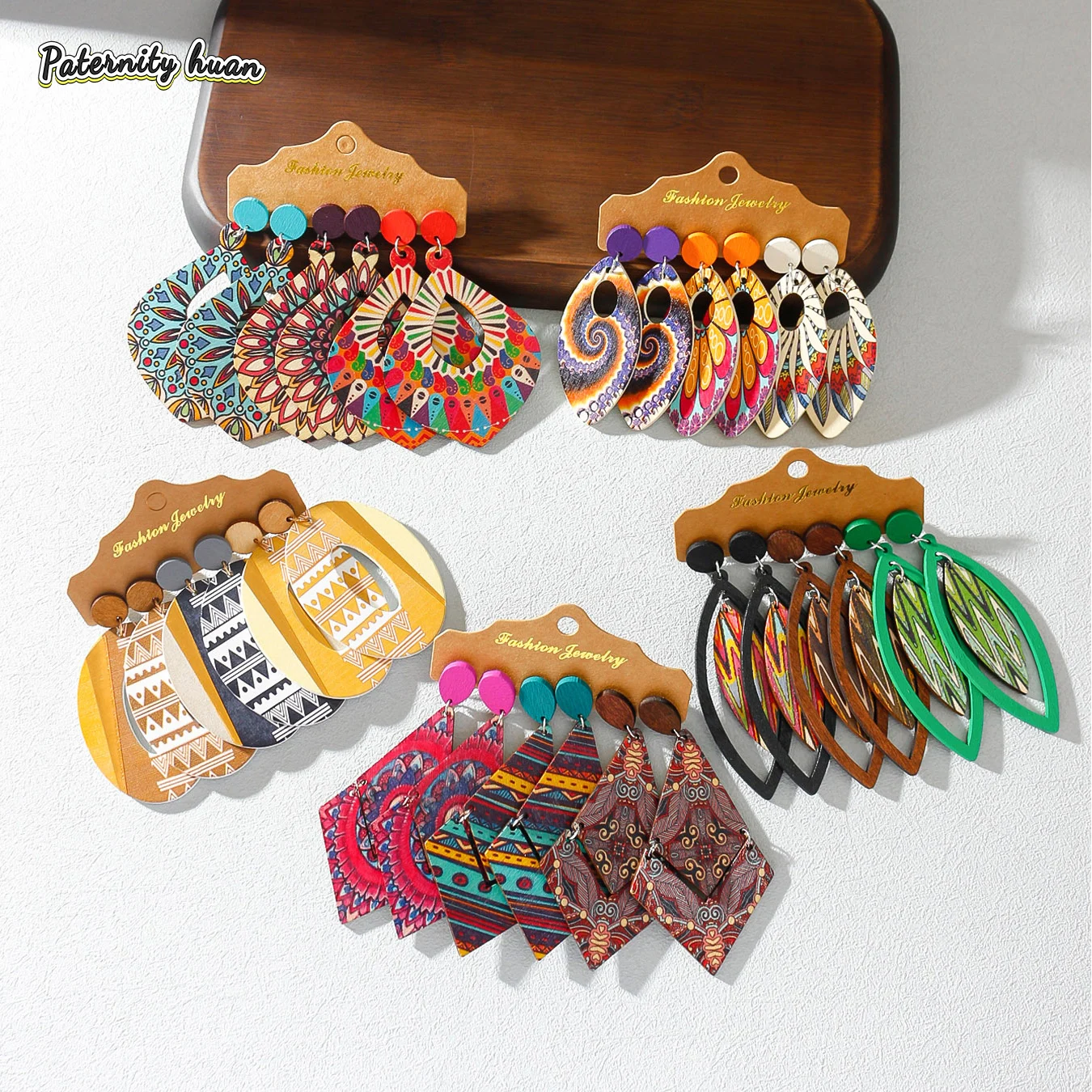 15Pairs Vintage Style Painted Water Drop Wooden Earrings for Women Fashion Creative Elegant Long Dangle Earring Female Jewelry
15Pairs Vintage Style Painted Water Drop Wooden Earrings for Women Fashion Creative Elegant Long Dangle Earring Female Jewelry