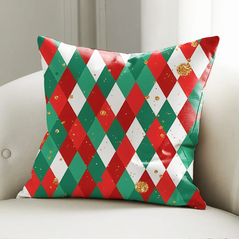 Christmas Diamond Pattern Pillow Case Red Green Cushion Cover Soft Decor for Sofa Bedroom Holiday Throw Pillowcase
Christmas Diamond Pattern Pillow Case Red Green Cushion Cover Soft Decor for Sofa Bedroom Holiday Throw Pillowcase