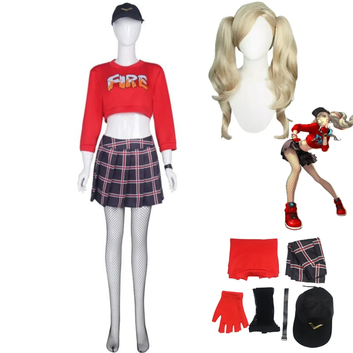 Костюм для косплея из Игры Persona 5: Танцующая в звездах Анна такамаки, парик Пантеры, красные топы, юбка, женский сексуальный кавайный костюм на Хэллоуин
Костюм для косплея из Игры Persona 5: Танцующая в звездах Анна такамаки, парик Пантеры, красные топы, юбка, женский сексуальный кавайный костюм на Хэллоуин