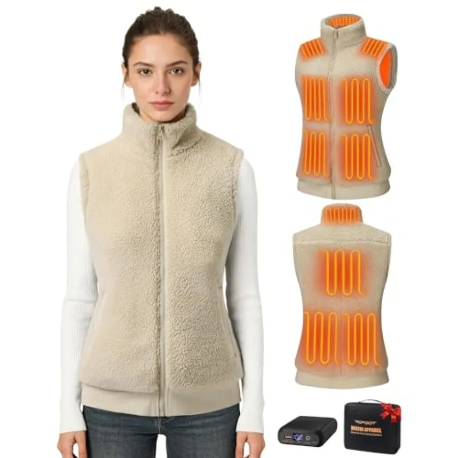 Topdot Fuzzy Fleece Heated Vest for Women with 16000mAh 7.4V Battery Ergonomic 10 Heating Zones Women's Heated Vest
Topdot Fuzzy Fleece Heated Vest for Women with 16000mAh 7.4V Battery Ergonomic 10 Heating Zones Women's Heated Vest