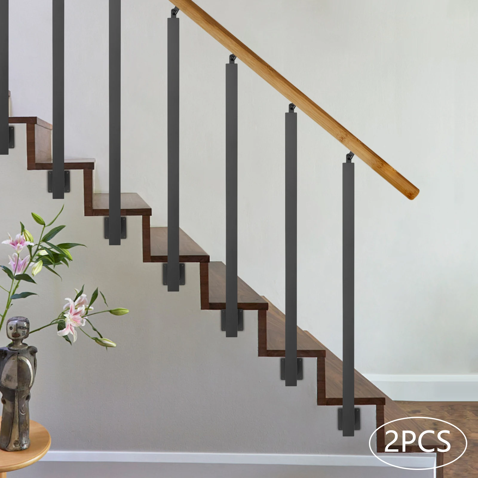 2 PCS Stair Railing Post 39.37" Side Mount Baluster Post Heavy Duty Steel Stair Railing Post for Deck Balcony Porch Staircase
2 PCS Stair Railing Post 39.37" Side Mount Baluster Post Heavy Duty Steel Stair Railing Post for Deck Balcony Porch Staircase