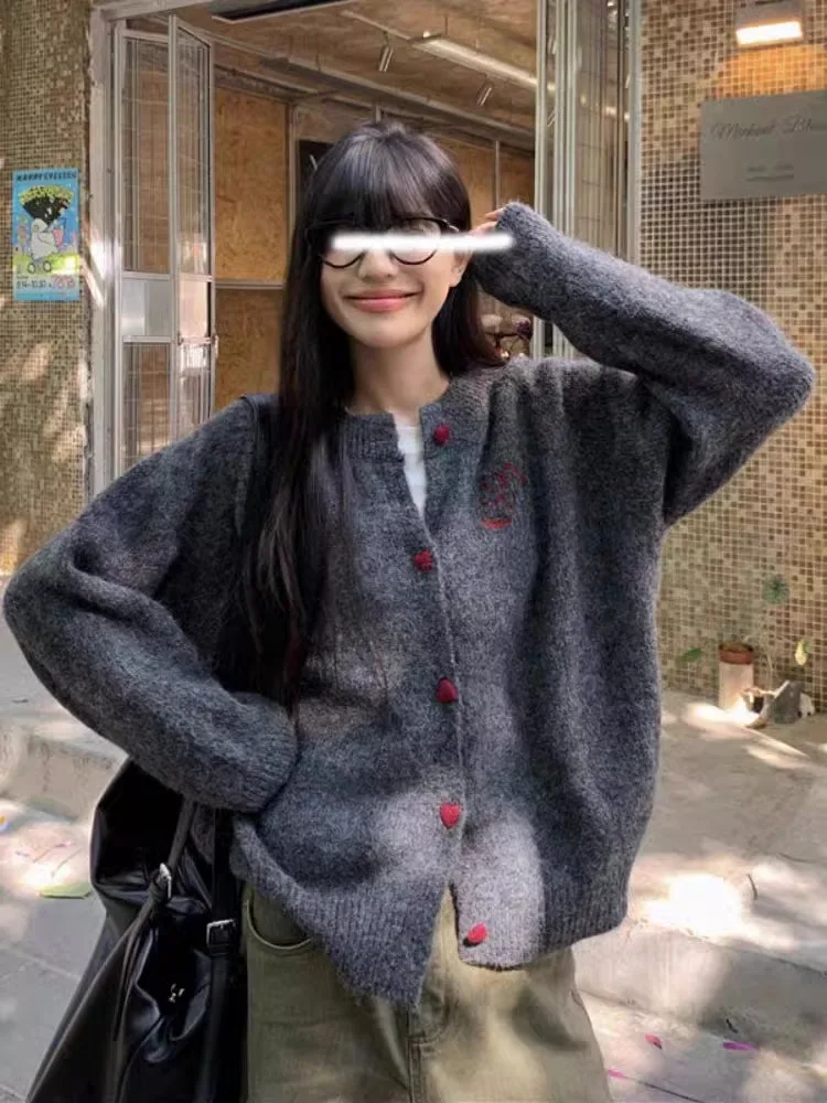 Retro American ey Embroidered round Ne Long Sve Knitted Open Cardigan Women's Spring Soft Loose Sweater Outerwear Top
Retro American ey Embroidered round Ne Long Sve Knitted Open Cardigan Women's Spring Soft Loose Sweater Outerwear Top