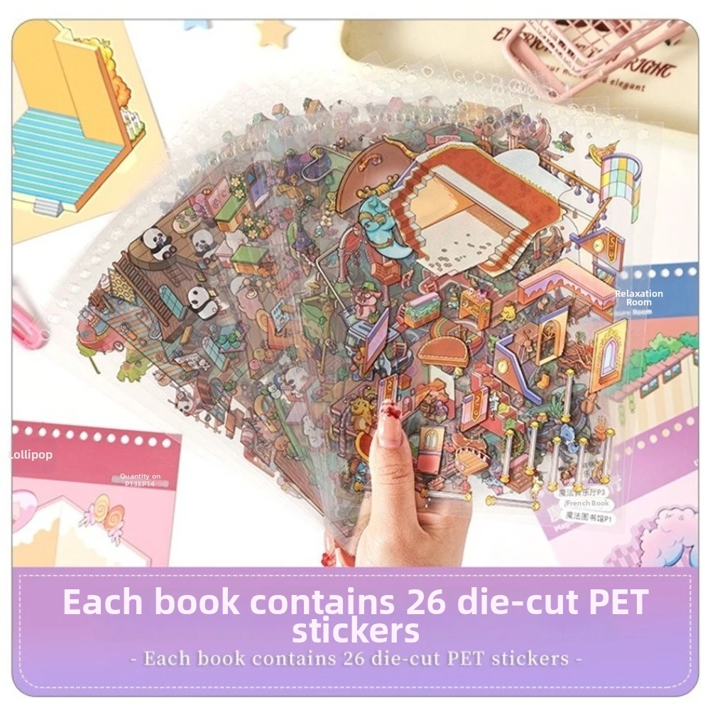 Cartoon Landscape Miniature Scene Stickers PET 14 Scenes 40 Sheets 3D Stacking Stickers Die-cut Scenery Stickers for Students
Cartoon Landscape Miniature Scene Stickers PET 14 Scenes 40 Sheets 3D Stacking Stickers Die-cut Scenery Stickers for Students