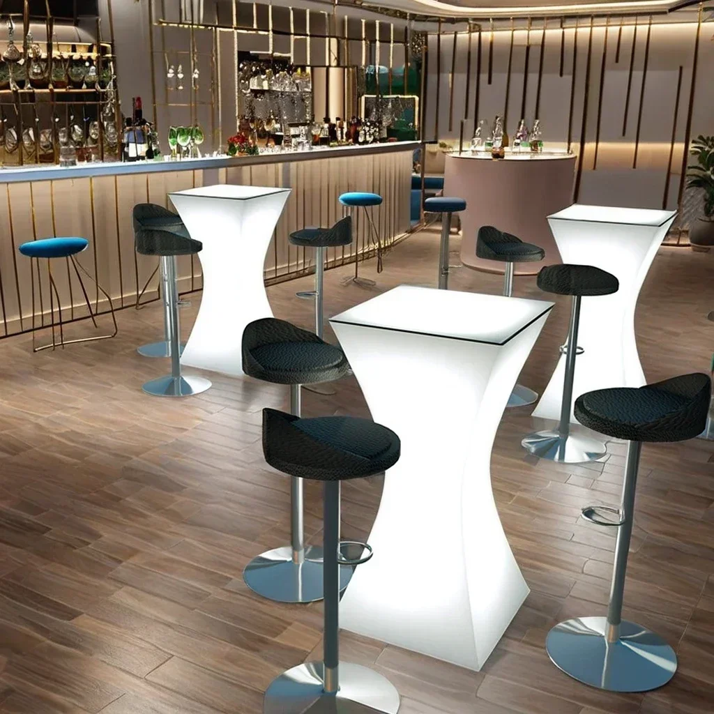 Customized Square Plastic Luminous High Bar Table with Small Waist Design for Restaurant Nightclub Gym or Bar Club 
Customized Square Plastic Luminous High Bar Table with Small Waist Design for Restaurant Nightclub Gym or Bar Club