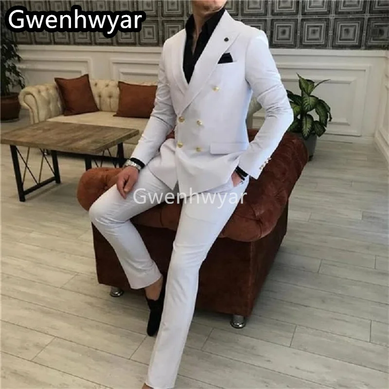 Gwenhwyfar 2025 New Elegant Double Breasted Men's Suit Peaked Lapel Groom Tuxedo Wedding Suit 2 Pieces Jacket Pant Costume Homme
Gwenhwyfar 2025 New Elegant Double Breasted Men's Suit Peaked Lapel Groom Tuxedo Wedding Suit 2 Pieces Jacket Pant Costume Homme