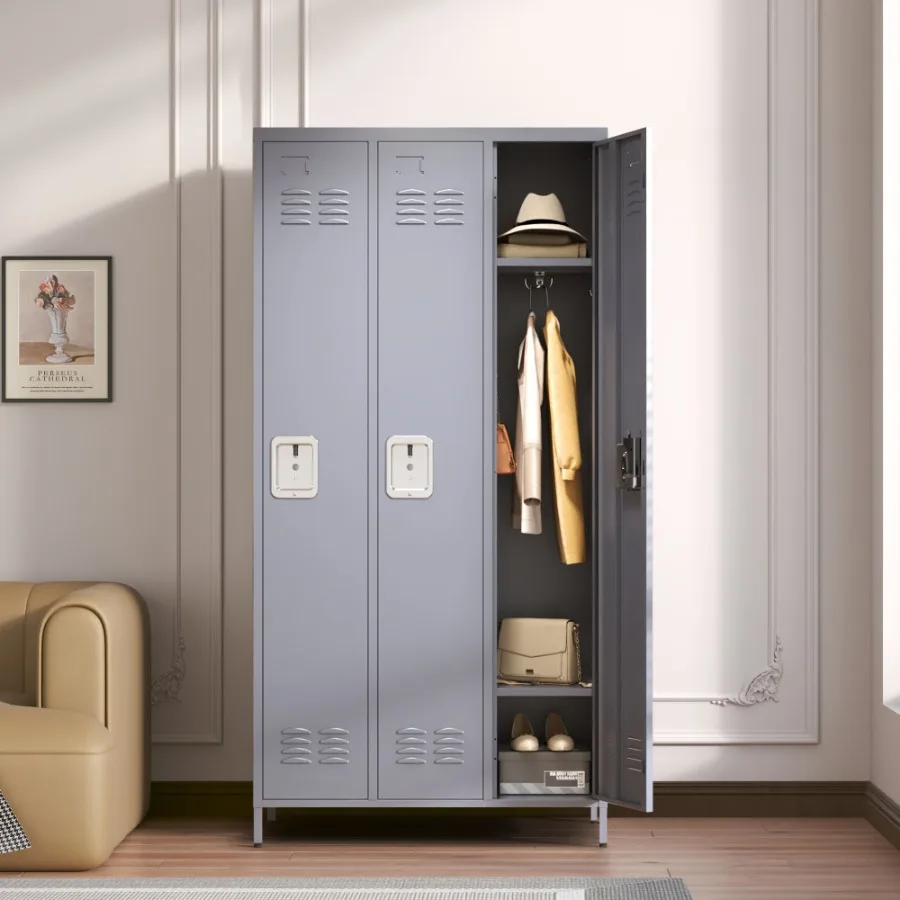 3 Door 72H Metal Lockers With Lock for Employees Storage Locker Cabinet for Home Gym Office School Garage Gray
3 Door 72H Metal Lockers With Lock for Employees Storage Locker Cabinet for Home Gym Office School Garage Gray