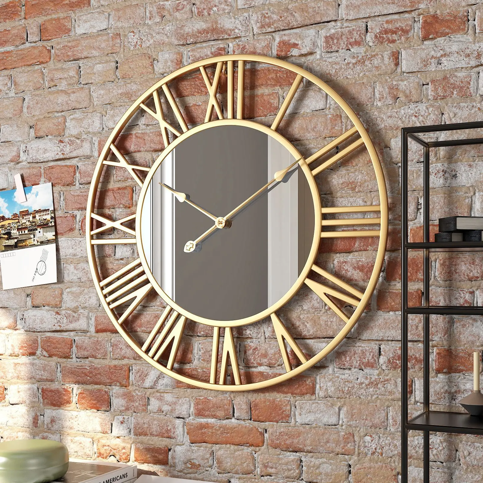 Wall Clock Modern Design Retro Round Iron Mirror Art Hollow Metal Wall Clock Nordic Roman Numeral Clock Living Room Decor
Wall Clock Modern Design Retro Round Iron Mirror Art Hollow Metal Wall Clock Nordic Roman Numeral Clock Living Room Decor