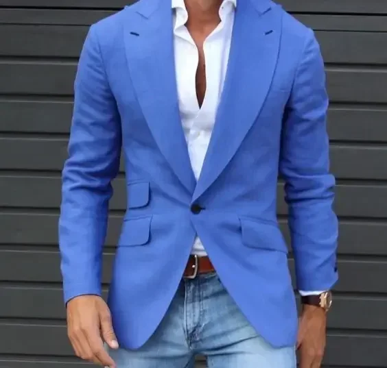 Blue Peak Lapel Men Suit Smart Casual Blazer Sets Custom Slim Fit Groom Tuxedo Gentle Prom Jacket Terno Masculino Costume Homme
Blue Peak Lapel Men Suit Smart Casual Blazer Sets Custom Slim Fit Groom Tuxedo Gentle Prom Jacket Terno Masculino Costume Homme