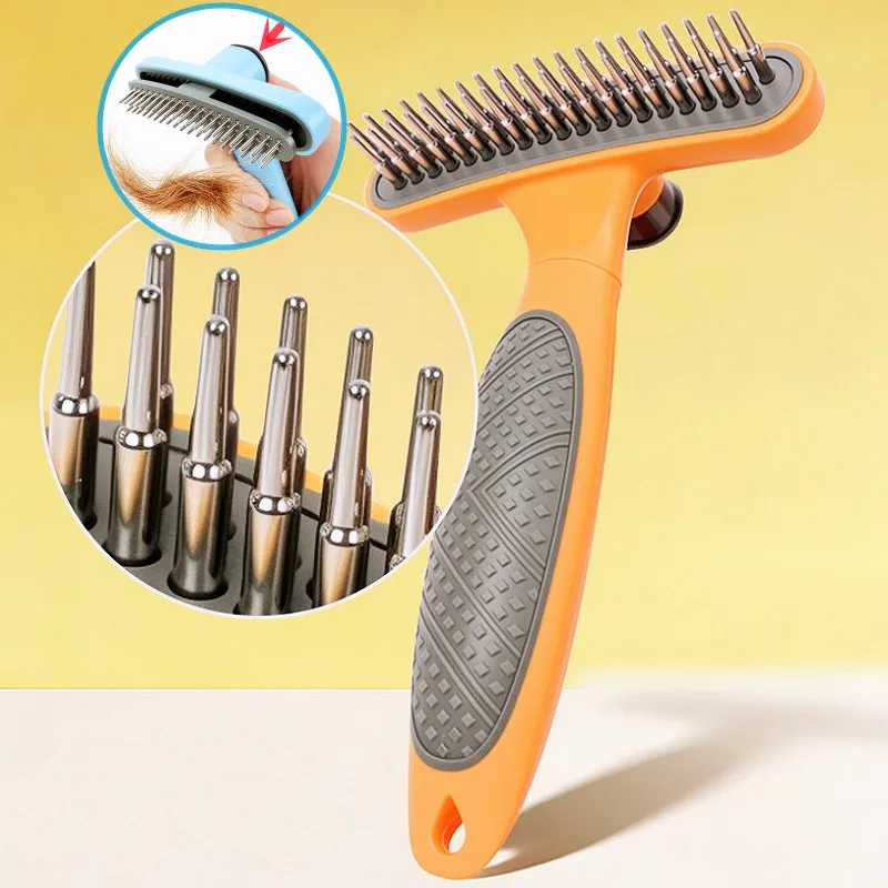 Dog Comb One-click Dog Brush Double Row Rake Combs for Dogs Hair Knot Cleaning Self Cleaning Dogs Rake Comb Pet Grooming Brush
Dog Comb One-click Dog Brush Double Row Rake Combs for Dogs Hair Knot Cleaning Self Cleaning Dogs Rake Comb Pet Grooming Brush