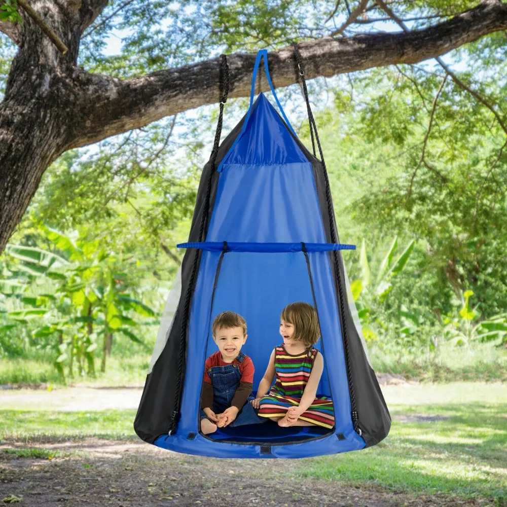 40" Kids Hanging Chair Swing Tent Set Hammock Nest Pod Seat Blue
40" Kids Hanging Chair Swing Tent Set Hammock Nest Pod Seat Blue