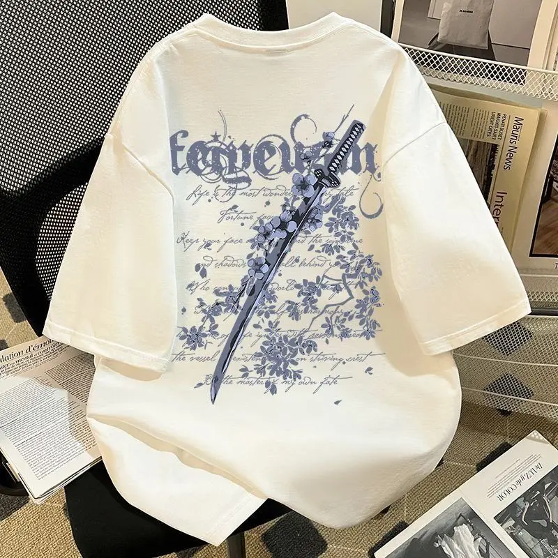 Large Size 300 Pounds Sakura Sword Letter Print Short Sleeve T-Shirt Unisex Summer New Style Heavyweight Cotton Casual Top
Large Size 300 Pounds Sakura Sword Letter Print Short Sleeve T-Shirt Unisex Summer New Style Heavyweight Cotton Casual Top