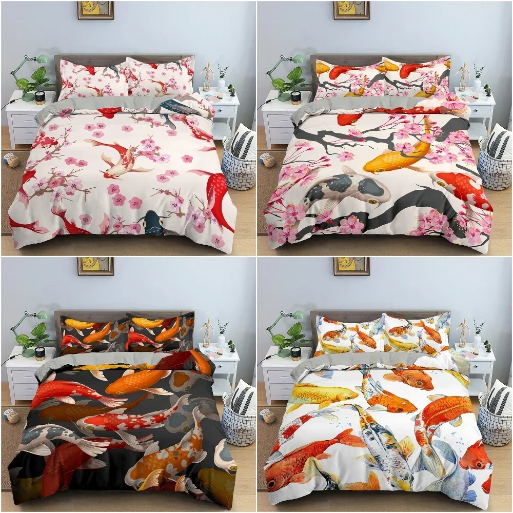 3D Printed Bedding Set Goldfish Pattern Quilt Cover Luxury Polyester Duvet Cover With Pillowcase King Twin Size Home Textile
3D Printed Bedding Set Goldfish Pattern Quilt Cover Luxury Polyester Duvet Cover With Pillowcase King Twin Size Home Textile