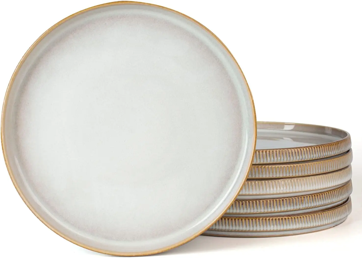 10 Inch Stoneware Dinner Plates Set of 6, Scratch Resistant, Microwave Safe, Rustic Modern Design, Cappuccino White
10 Inch Stoneware Dinner Plates Set of 6, Scratch Resistant, Microwave Safe, Rustic Modern Design, Cappuccino White