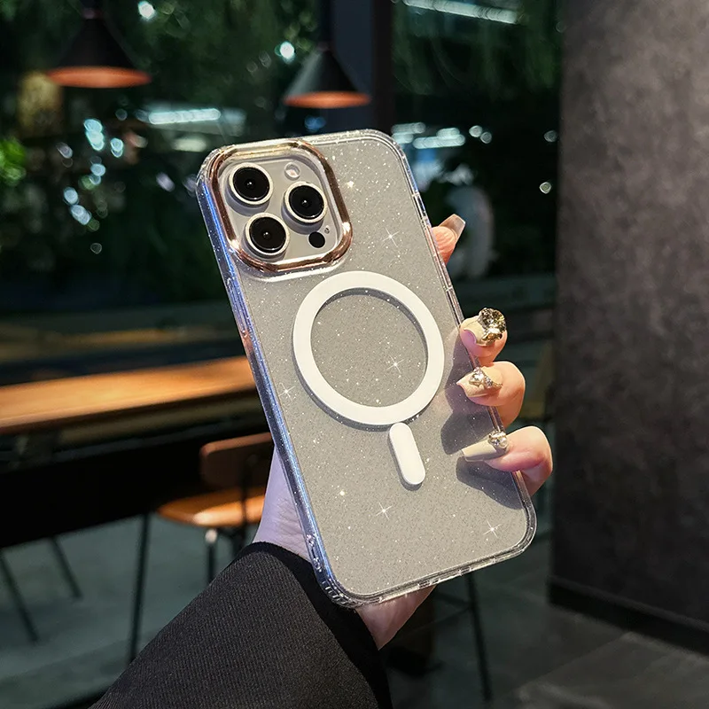 Magnetic Wireless Charge Magsafe Phone Case for iPhone 16 15 14 13 Pro Plus Max Clear Glitter Hard Back Cover
Magnetic Wireless Charge Magsafe Phone Case for iPhone 16 15 14 13 Pro Plus Max Clear Glitter Hard Back Cover