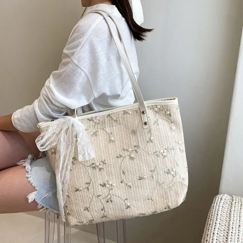 Модная соломенная тканая сумка большой емкости, портативная пляжная сумка ручной работы, кружевная сумка для покупок, женская сумка
Модная соломенная тканая сумка большой емкости, портативная пляжная сумка ручной работы, кружевная сумка для покупок, женская сумка
