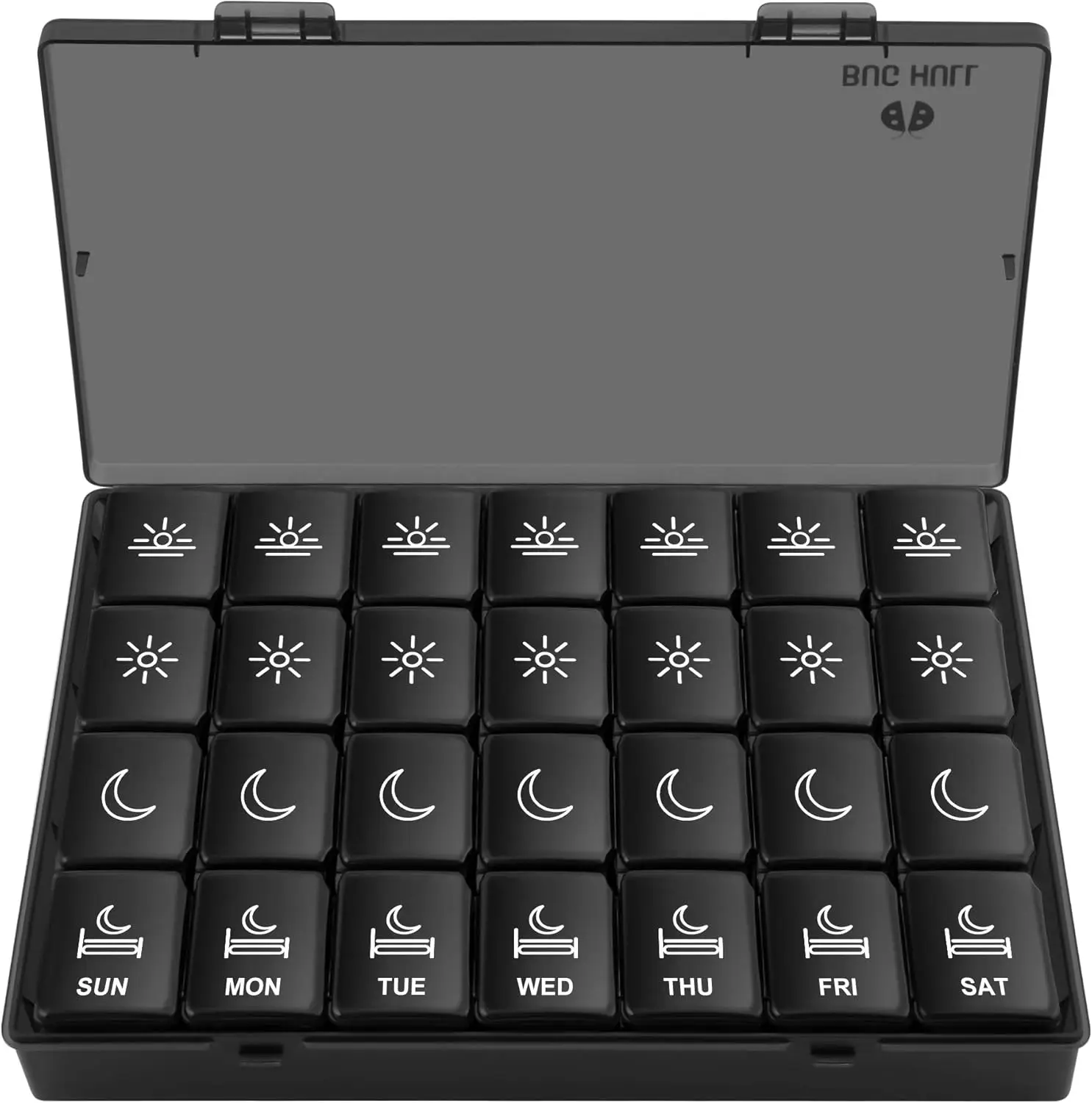 Large Weekly Pill Organizer 4 Times a Day, Portable 7 Day Medicine Case for Travel, Vitamins, Supplements (Black)
Large Weekly Pill Organizer 4 Times a Day, Portable 7 Day Medicine Case for Travel, Vitamins, Supplements (Black)