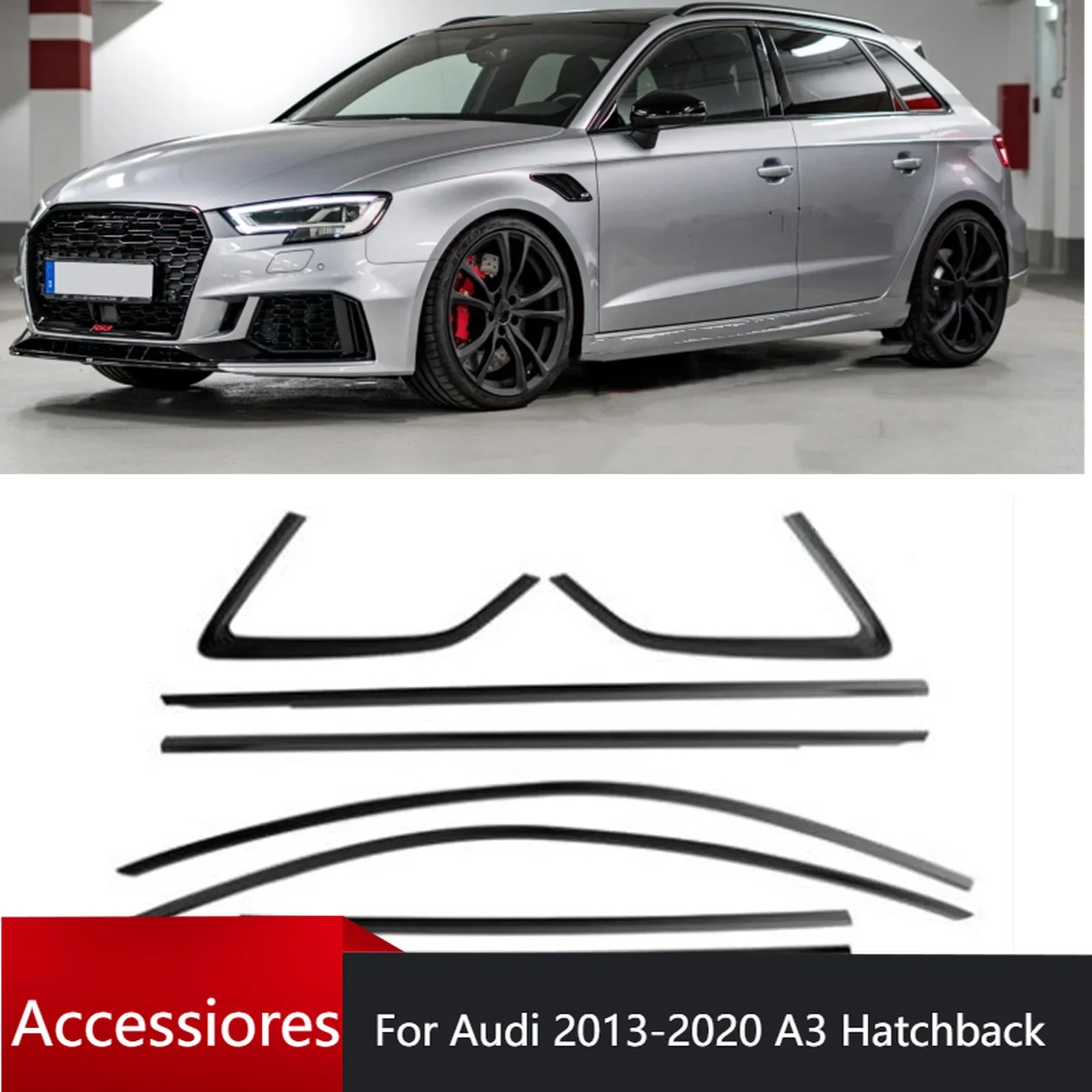 For Audi 2013-2020 A3 Hatchback Titanium Black Car Exterior Window Trim Weatherstrips Seal Sticker Strip Cover Tape Gasket
For Audi 2013-2020 A3 Hatchback Titanium Black Car Exterior Window Trim Weatherstrips Seal Sticker Strip Cover Tape Gasket