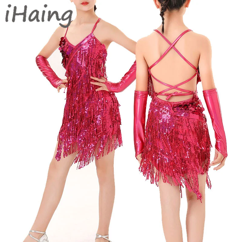 Dance Costumes for Girls Sequin Fringe Latin Jazz Dance Dress with Sleeves Kids Sparkly Tassel Modern Ballroom Cha Cha Outfit
Dance Costumes for Girls Sequin Fringe Latin Jazz Dance Dress with Sleeves Kids Sparkly Tassel Modern Ballroom Cha Cha Outfit