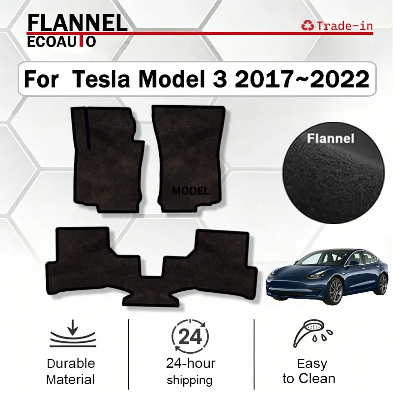 ECOAUTO Flannel For Tesla Model 3 2017~2022 AUTO Floor Mats Panel Footpads Carpets Cover Foot Pads Car Interior Accessories
ECOAUTO Flannel For Tesla Model 3 2017~2022 AUTO Floor Mats Panel Footpads Carpets Cover Foot Pads Car Interior Accessories
