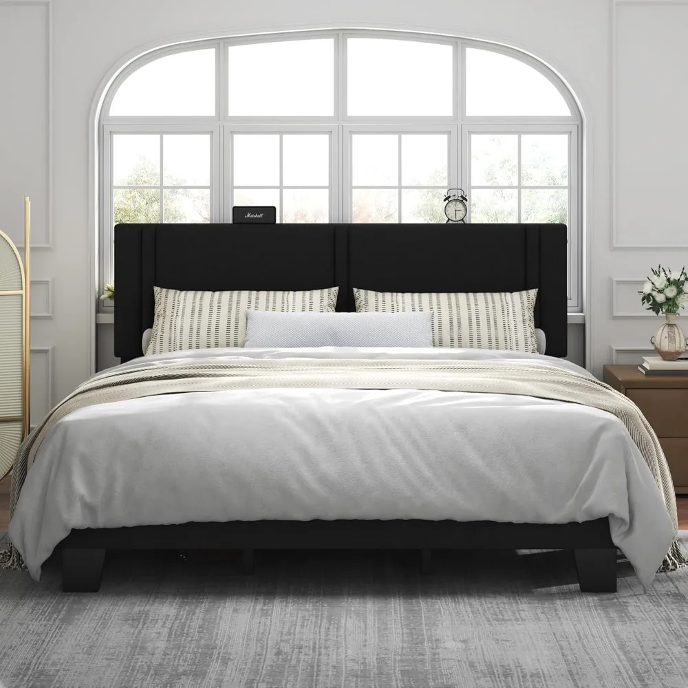 Feonase King-Sized Upholstered Platform Bed with Fabric Wingback Design, Supported by Solid Wood Slats and Sturdy Feet, No Box S
Feonase King-Sized Upholstered Platform Bed with Fabric Wingback Design, Supported by Solid Wood Slats and Sturdy Feet, No Box S