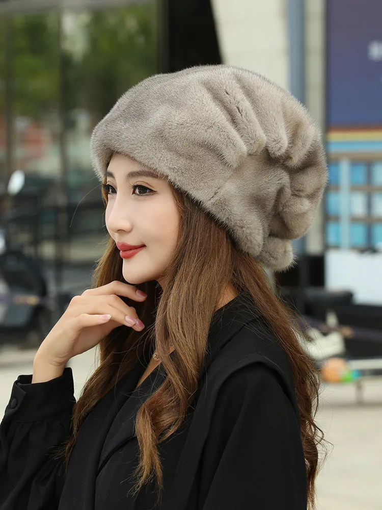 New Genuine Real Whole hide Natural Mink Fur Hat Cap For Women's Luxury Women Fur Hats Fashion Winter Headwear Warm Real Fur Hat
New Genuine Real Whole hide Natural Mink Fur Hat Cap For Women's Luxury Women Fur Hats Fashion Winter Headwear Warm Real Fur Hat