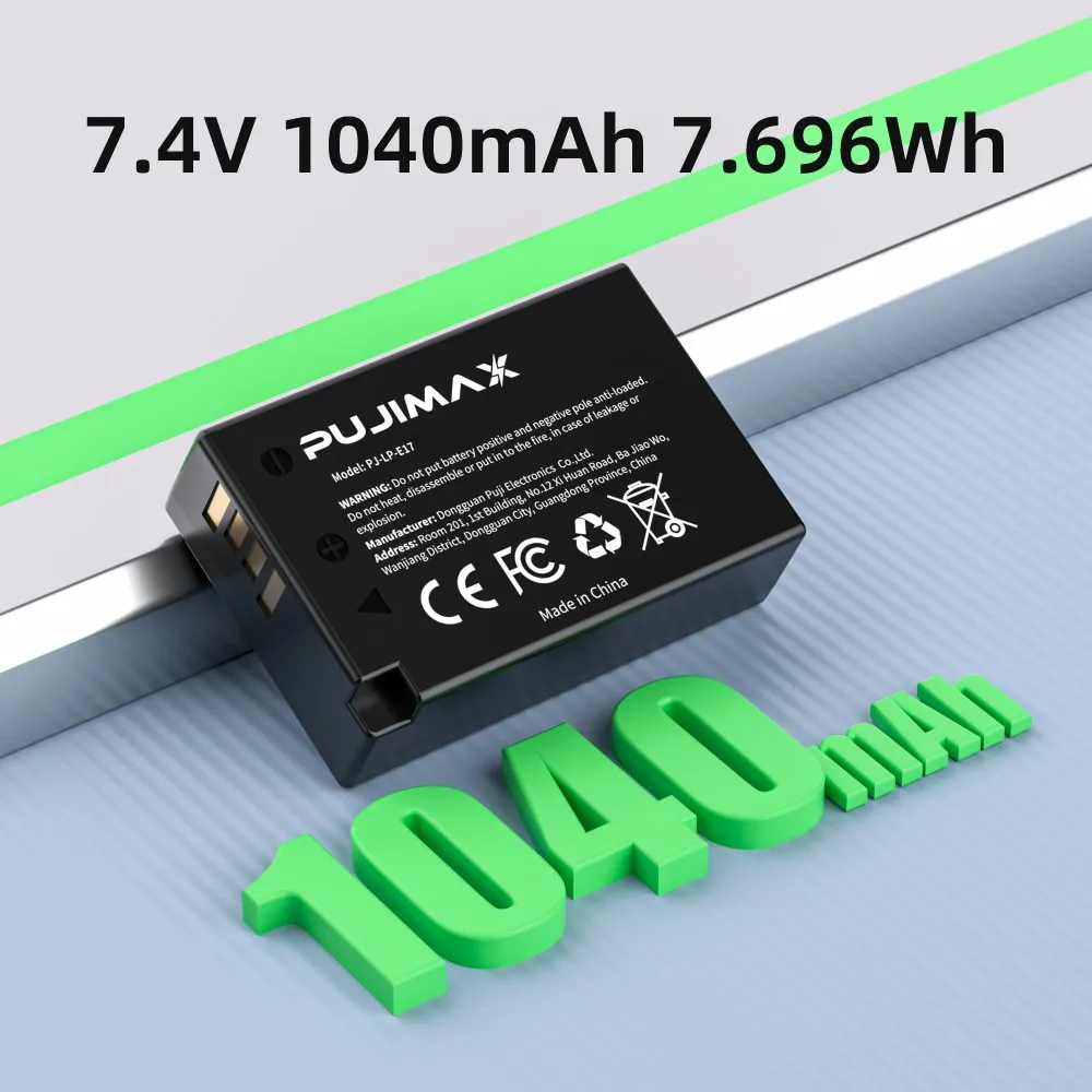 PUJIMAX LP-E17 LPE17 LP E17 1040mAh Camera Battery For Canon EOS R8 RP R50 200D 250D M3 M5 M6 750D 760D T6s 800D 8000D 77D
PUJIMAX LP-E17 LPE17 LP E17 1040mAh Camera Battery For Canon EOS R8 RP R50 200D 250D M3 M5 M6 750D 760D T6s 800D 8000D 77D