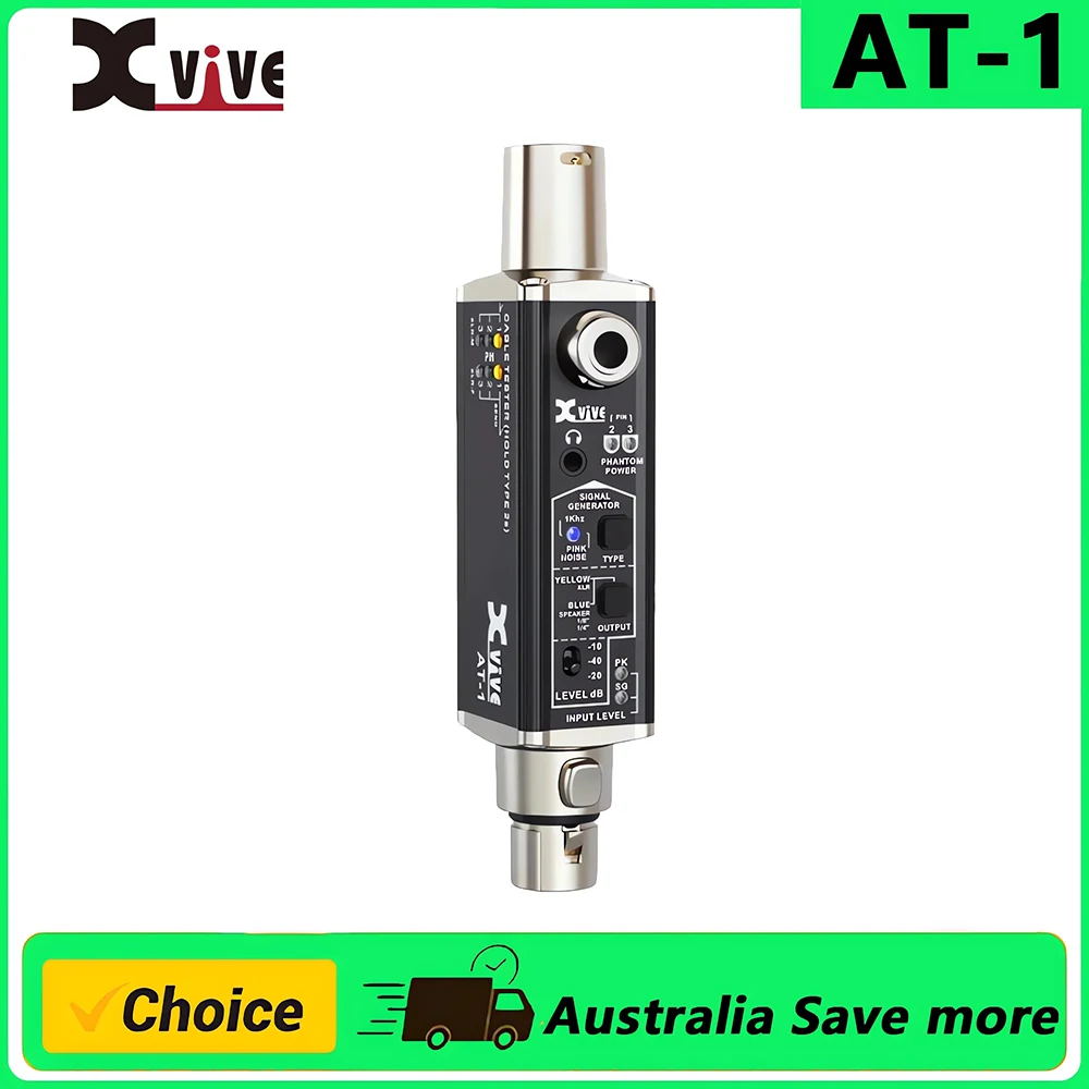 Xvive AT-1 Portable Audio Tester,Signal Generator, XLR Cable Tester, Phantom Power Checker, Input Level Meter & Headphone