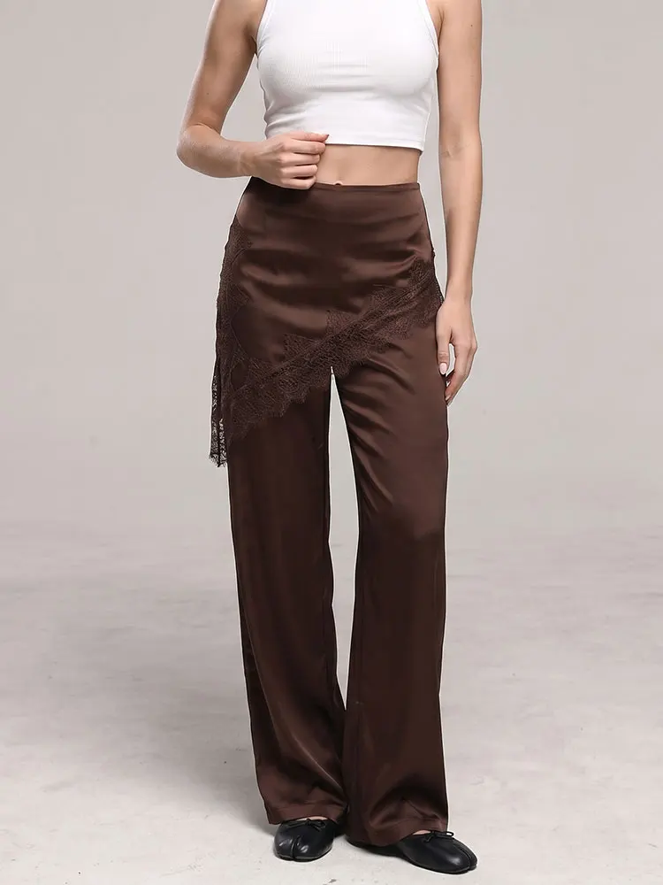 HH Minimalist Womens Brown Zipper Loose Trousers Lace Trim Casual Office Workwear Business Weekend Elegant Party Vacation Pants
HH Minimalist Womens Brown Zipper Loose Trousers Lace Trim Casual Office Workwear Business Weekend Elegant Party Vacation Pants