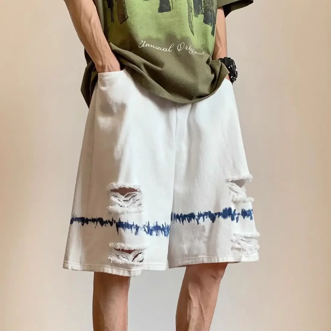 Long Straight Men's Short Jeans Pants Ripped Half Male Denim Shorts Bermuda with Pockets Cowboy Original Rude Xl New in Vintage
Long Straight Men's Short Jeans Pants Ripped Half Male Denim Shorts Bermuda with Pockets Cowboy Original Rude Xl New in Vintage