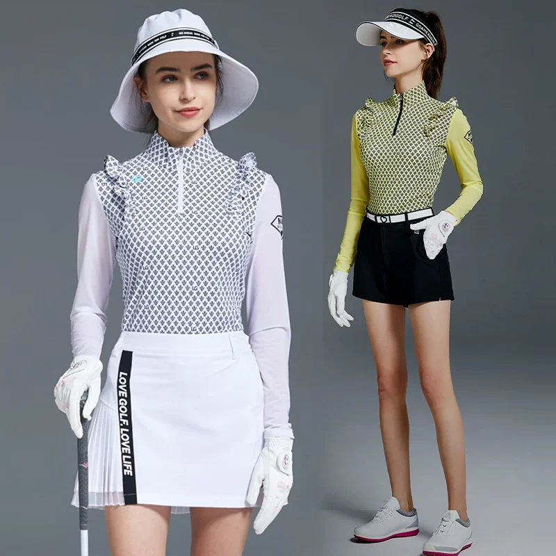Love Golf Women Ice Silk Printed Shirt Long Sleeve Sun Protection Golf T-shirt Ladies High Waist Pleated Skirt Sport Shorts S-XL
Love Golf Women Ice Silk Printed Shirt Long Sleeve Sun Protection Golf T-shirt Ladies High Waist Pleated Skirt Sport Shorts S-XL