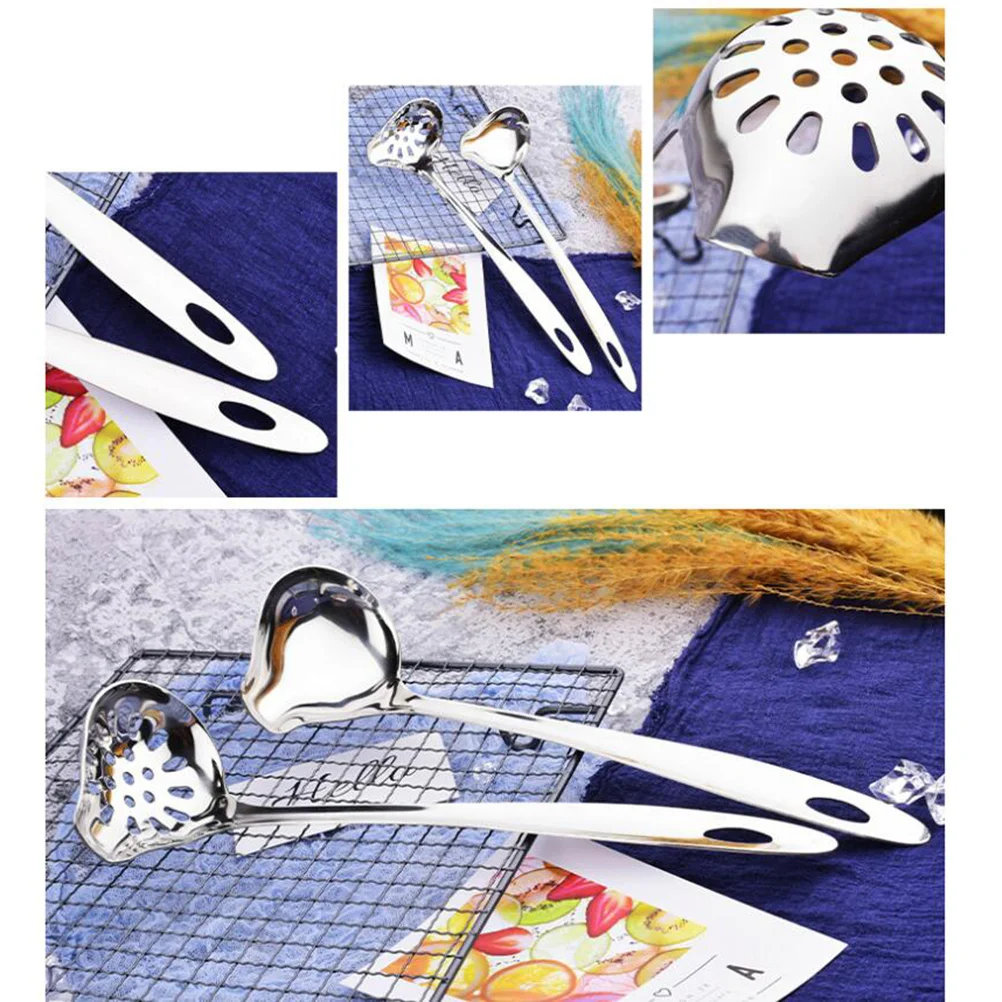 2Pcs Stainless Steel Soup Spoon and Colander Set Long Handle Heat Resistant Serving Spoon for Hot Pot Kitchen Home Restaurant
2Pcs Stainless Steel Soup Spoon and Colander Set Long Handle Heat Resistant Serving Spoon for Hot Pot Kitchen Home Restaurant