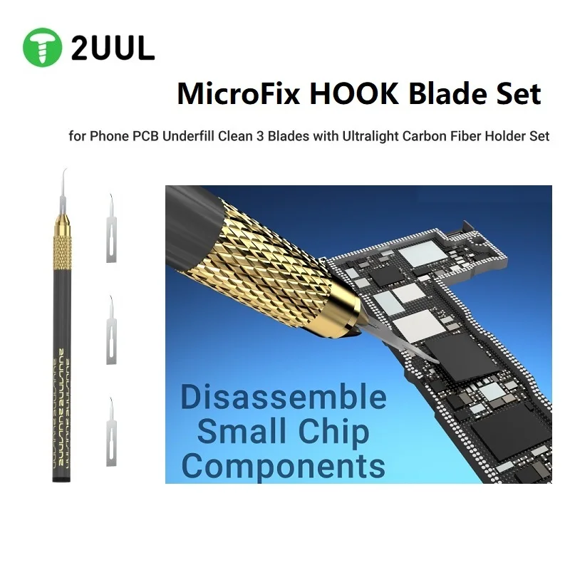 2UUL DA12 MicroFix Крючок для телефона PCB Очистка 3 лезвия Чип процессора Нож для заполнения с сверхлегкой ручкой из углеродного волокна для удаления клея
2UUL DA12 MicroFix Крючок для телефона PCB Очистка 3 лезвия Чип процессора Нож для заполнения с сверхлегкой ручкой из углеродного волокна для удаления клея