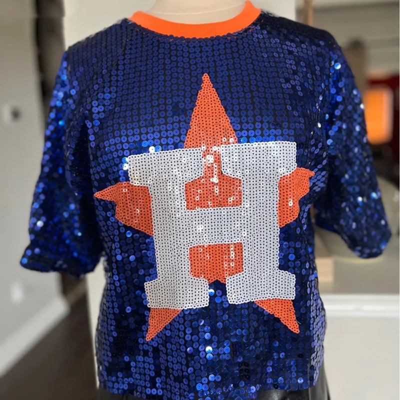 Summer New Letter Sequins Casual Streetwear Female Short Sleeve T-Shirt Round Neck Hip Hop Night Club Straight Women's Tops
Summer New Letter Sequins Casual Streetwear Female Short Sleeve T-Shirt Round Neck Hip Hop Night Club Straight Women's Tops