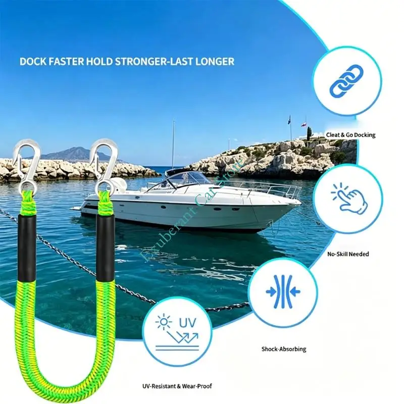 Shock Absorption Marine Rope with Double Hook Marine Bungee Rope for Boats and Inflatable Dinghies Elastic Boats Rope
Shock Absorption Marine Rope with Double Hook Marine Bungee Rope for Boats and Inflatable Dinghies Elastic Boats Rope