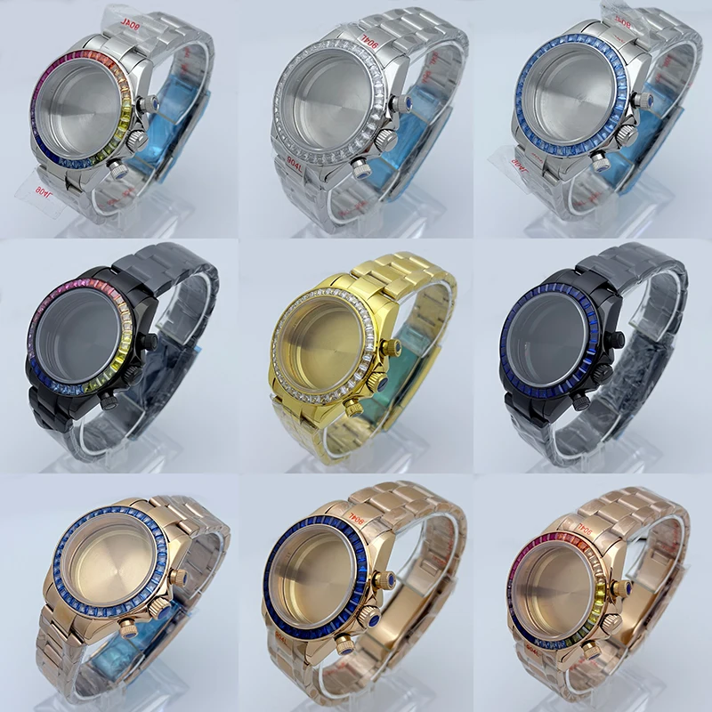 NOOKIDA 39mm Case Stainless Steel Sapphire Glass Case Suitable For VK63 Movement Embedded White Diamond Ring Mouth Steel Strap
NOOKIDA 39mm Case Stainless Steel Sapphire Glass Case Suitable For VK63 Movement Embedded White Diamond Ring Mouth Steel Strap