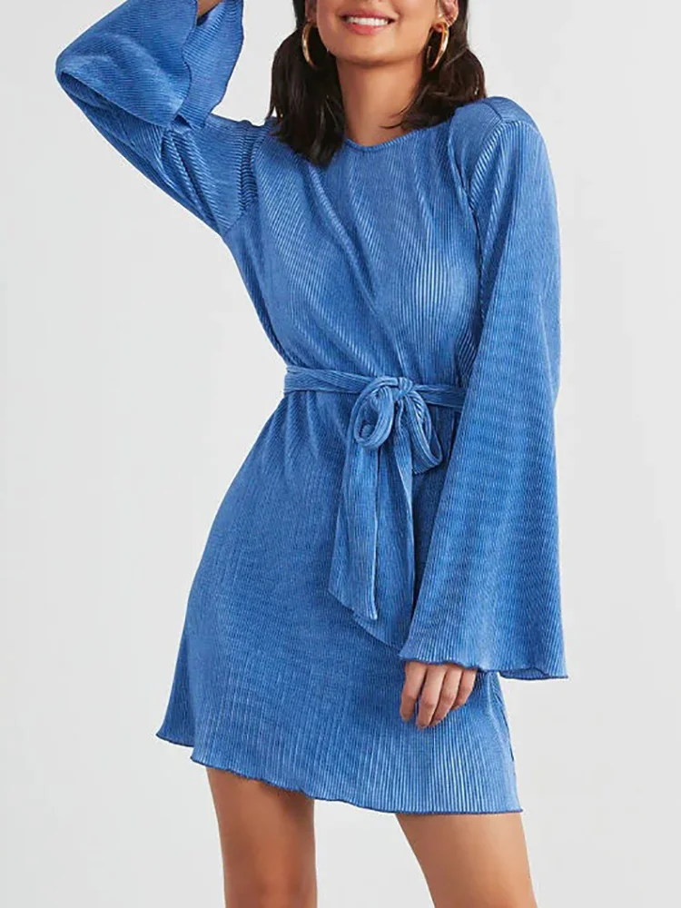 Elegant Office Lady Long Sleeve Slim Dress Chic Women Round Neck Mini Solid Dress Party Club Casual Dress Patchwork Belt Vestido
Elegant Office Lady Long Sleeve Slim Dress Chic Women Round Neck Mini Solid Dress Party Club Casual Dress Patchwork Belt Vestido